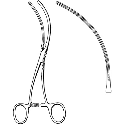 Sklar Cardiovascular DeBakey Peripheral Vessel Clamp S-Curved