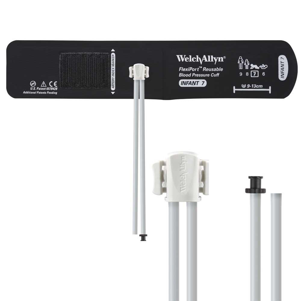 Welch Allyn FlexiPort Reusable Blood Pressure Cuff with Two-Tube Tri-Purpose Connector