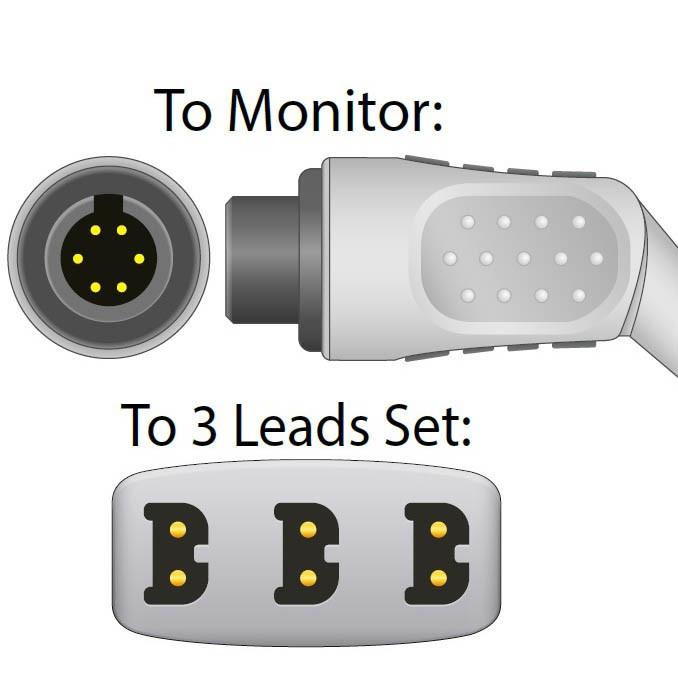 Cables and Sensors LL Style ECG Trunk Cable